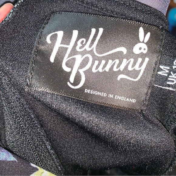 Hell Bunny Jolie Papillon Floral Butterfly Dress Black  M - Picture 4 of 10